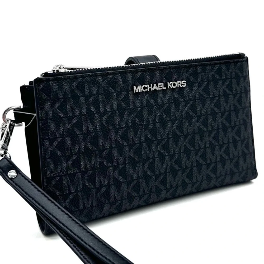 Michael Kors Large Double Zip Wallet Wristlet Black